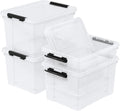 4 Pack 22 Quart Latch Box, Clear Home Organization Containers Bin with Lid, Buckle Up Storage Box