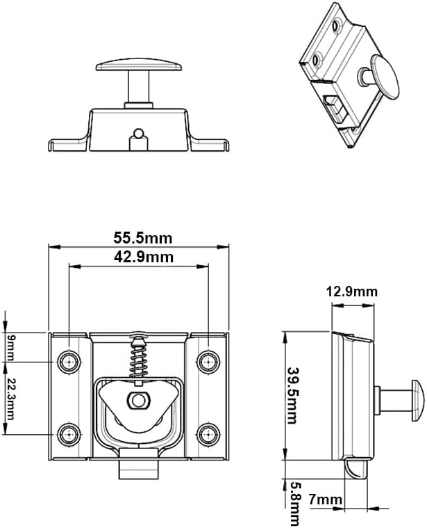 QCAA Oval Turn Cabinet Latch, for Cupboard & Other Furniture, Large, Antique Copper, Made in