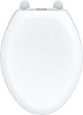 Gerber Universal Elongated Toilet Seat with Cover, Soft Close, Top Mount, Easy Install, Heavy-Duty