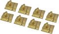 QCAA Oval Turn Cabinet Latch, for Cupboard & Other Furniture, Large, Brass Plated, 8 Pack