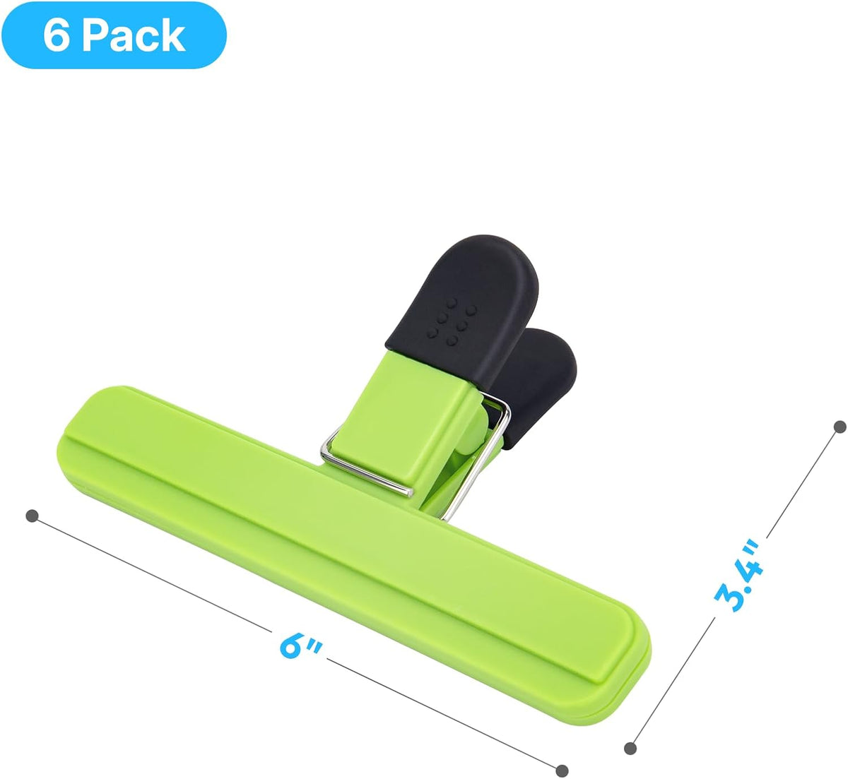 OWLKELA Chip Clip, 6 Pack Colors Wide Open Bag Clips for Food Storage, Heavy Duty Seal Grips