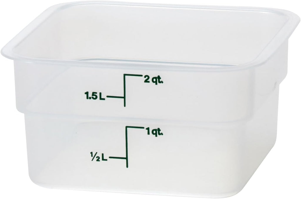 Cambro Food Storage Container - Classic Series Square - 2 QT (Quart) - Commercial Grade for Food
