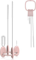 YOTIME Standing Straw Cleaner Brush Set, 4in1 Reusable Straw Brushes with Holder Ring, for Wide and