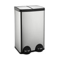 Dual Trash Can, 60 Liter/16 Gallon Dual Bin Trash Can with Lids, Trash and Recycling Bin Combo