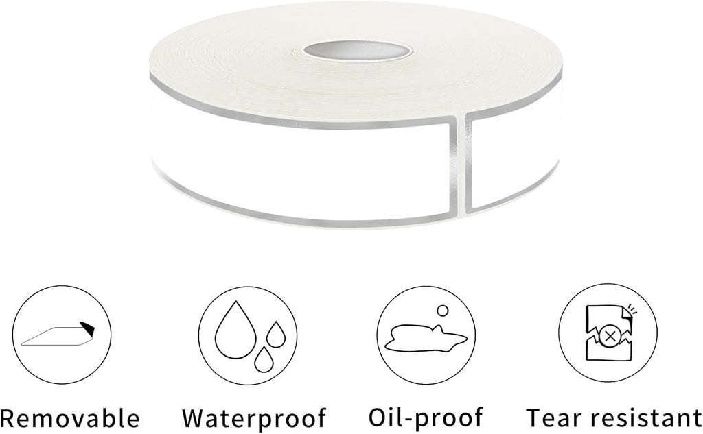 500 Silvery Border Removable Freezer Labels Water Oil Resistant with Perforation Line for Food
