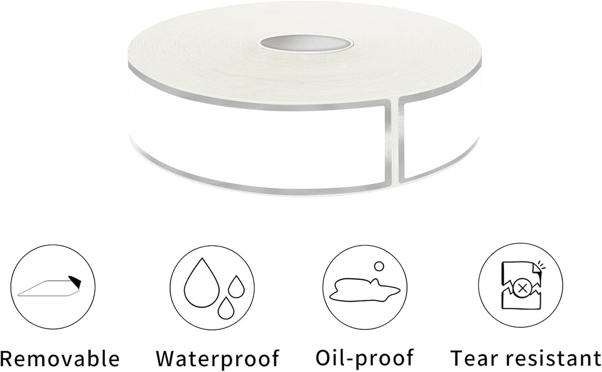 500 Silvery Border Removable Freezer Labels Water Oil Resistant with Perforation Line for Food