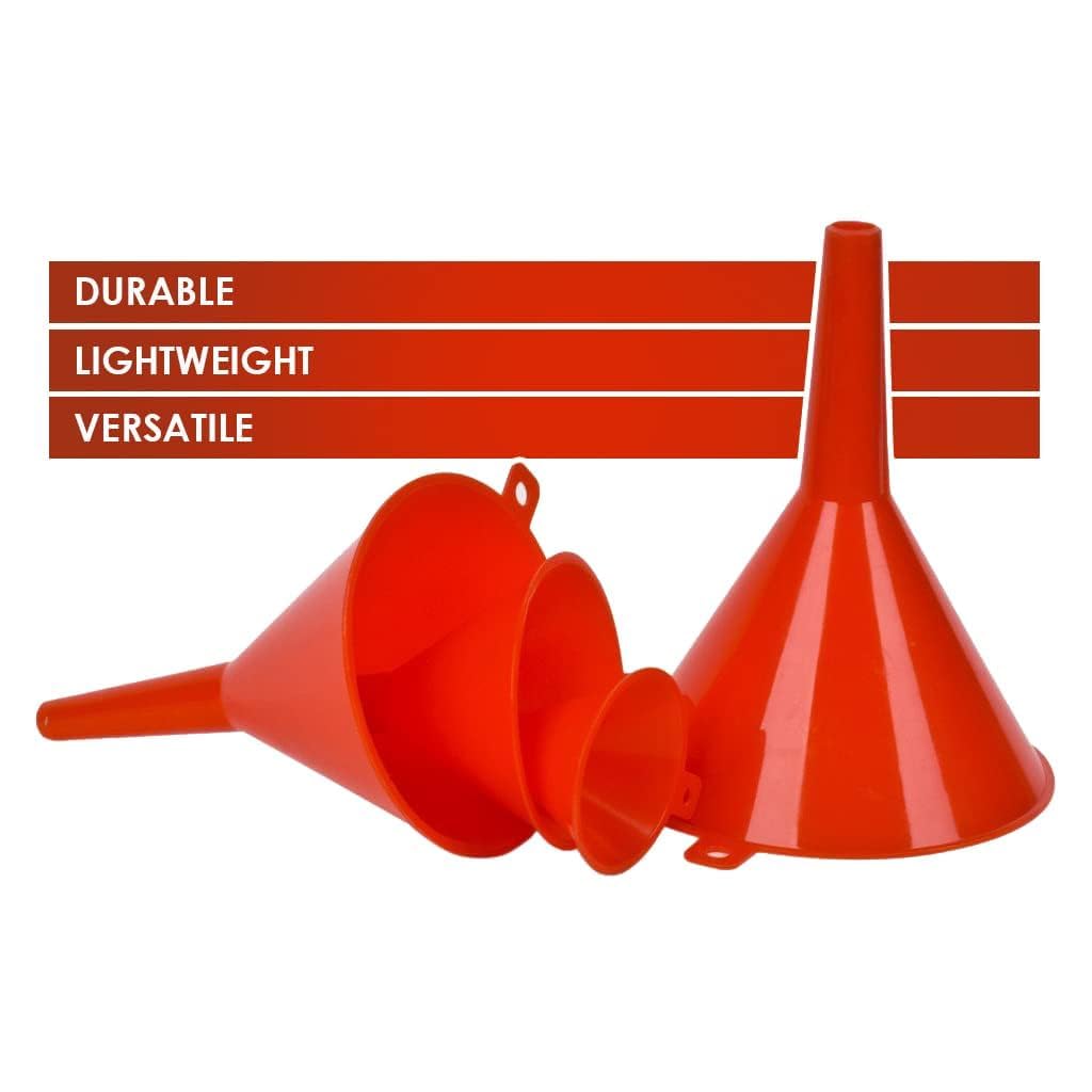 DEDC Oil Funnels, Gas Funnels, Plastic Funnel Set for Car, Automotive, Kitchen, Mini Small Large