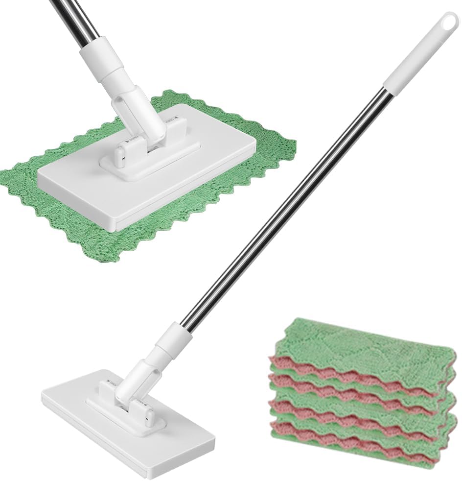 Disposable Dust Mop with 4 Reusable Cloths, mopa desechable para el polvo con 4 PañOs