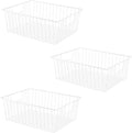 16" L x 12" W Wider Freezer Storage Organizer Baskets Container, Metal Wire Chest Upright