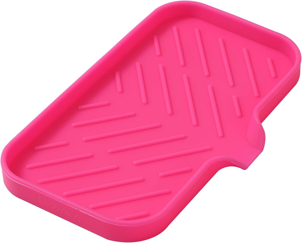 Silicone Bathroom Soap Dishes with Drain Spout-Bathroom and Kitchen Sink Organizer,Sponge