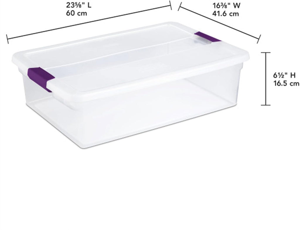 Sterilite 24-Pack ClearView Latch Box, Stackable Storage Organizer Bins for Home, 32 Quart