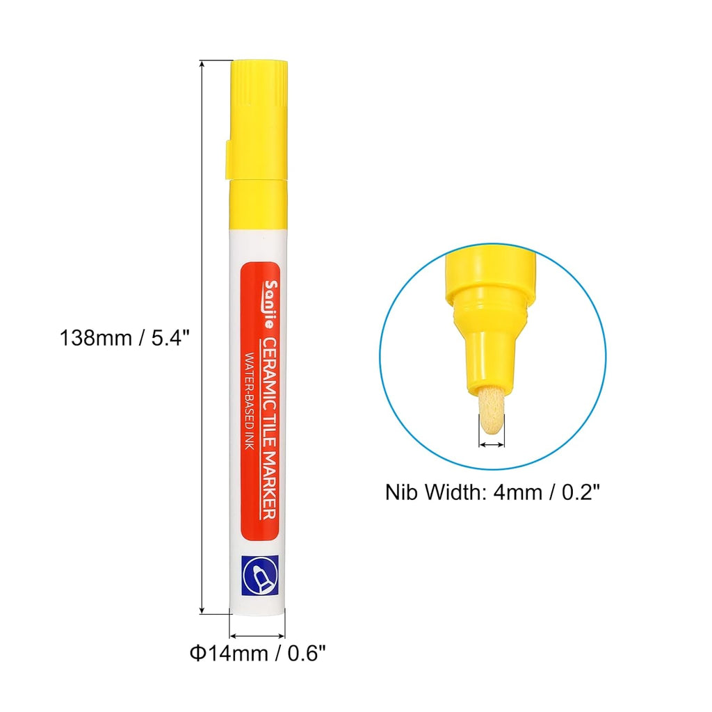 PATIKIL Grout Pen, 4 Pack Yellow Tile Marker Waterproof Grout Sealer Pen Tile Repair Pens Paint