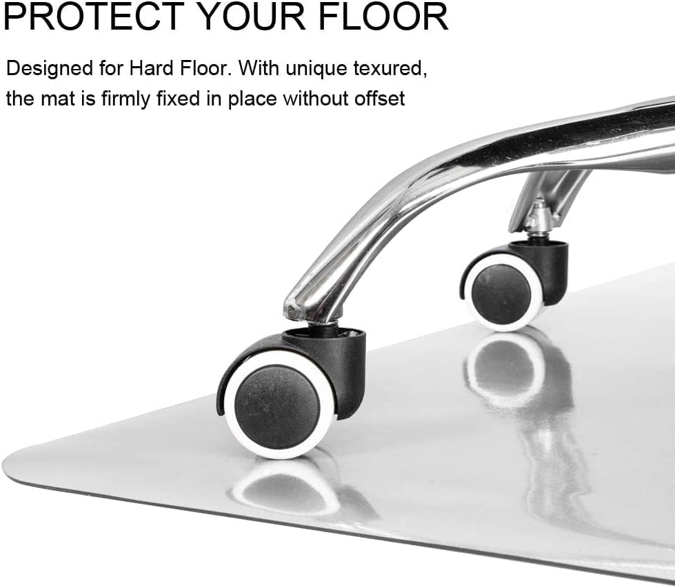 Kuyal Clear Chair mat for Hardwood Floor 46 x 72 inches Transparent Floor Mats Wood/Tile Protection