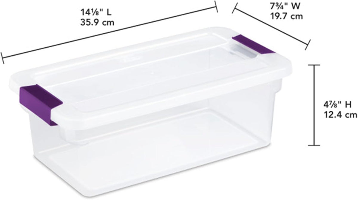 Sterilite 36-Pack ClearView Latch Box, Stackable Storage Organizer Bins for Home, 6 Quart