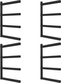 NANANARDOSO Wall Mount Wood Organizer and Lumber Storage,Heavy Duty Metal Shelf with 4-Level,Lumber