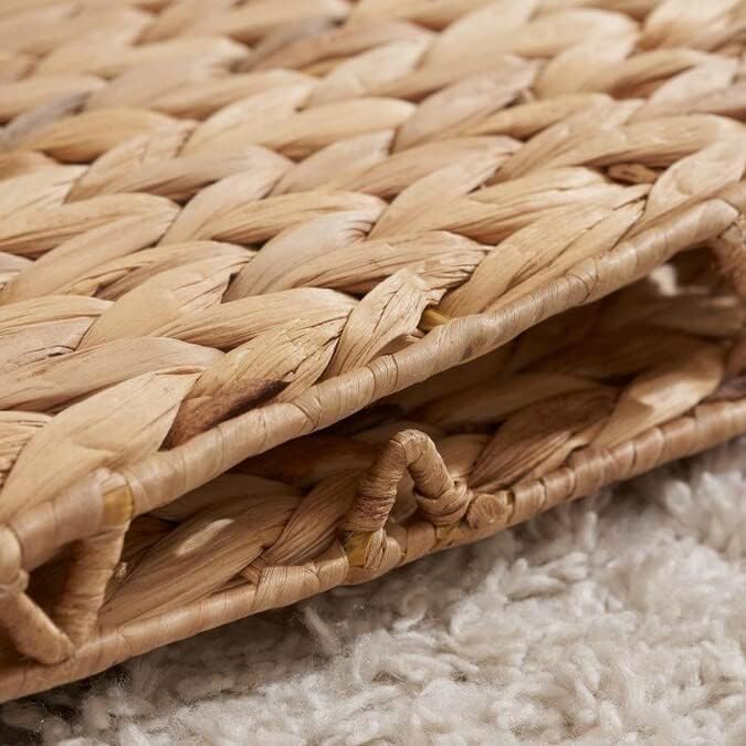 12 x 12in Water Hyacinth Storage Baskets, Wicker Storage Baskets for Shelves, Woven Baskets for