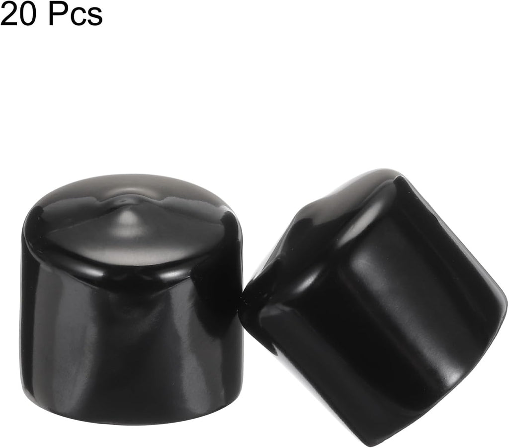 uxcell 20pcs Rubber End Caps 35mm ID Vinyl PVC Round Tube Bolt Cap Cover Screw Thread Protectors