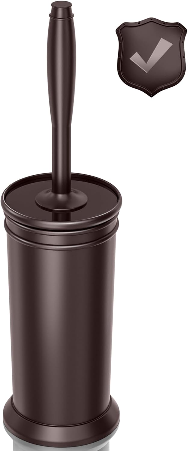 UPTRONIC Toilet Brush, Aluminum Alloy Toilet Brush and Holder Set with Extra Long Handle Durable