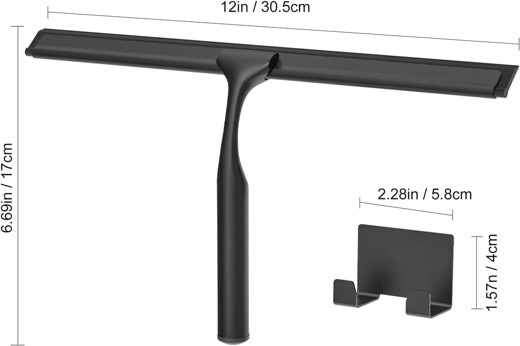 Shower Squeegee for Glass Doors, Shower Squeegee for Tile Shower Walls, Stainless Steel Squeegee