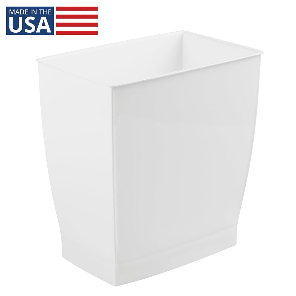 iDesign,Plastic Spa Rectangular Trash, Waste Basket Garbage Can for Bathroom, Bedroom, Home Office