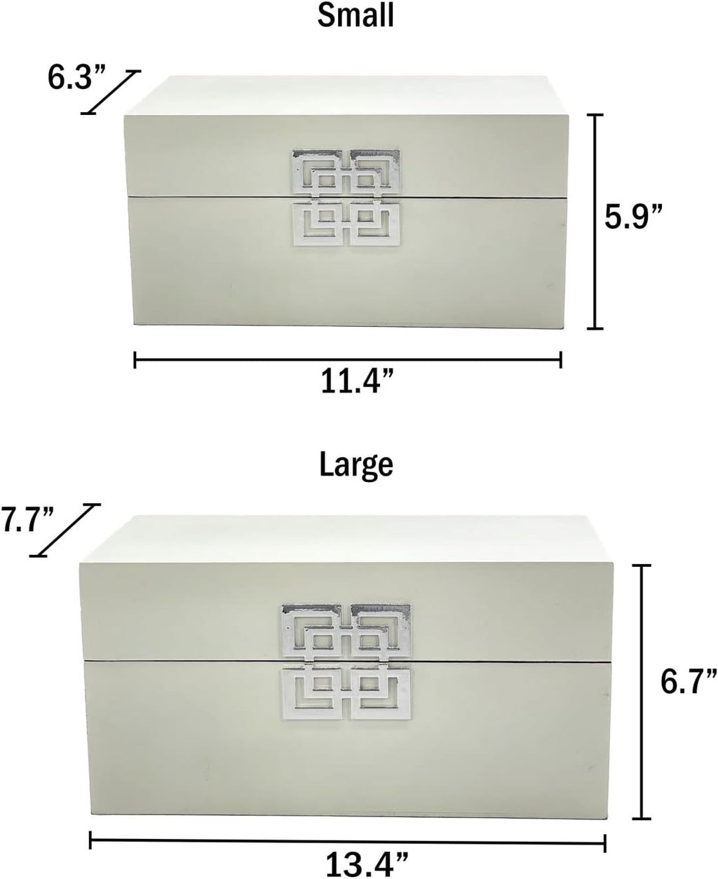 Galt International Storage Box Set Decorative Storage Box w/Hinged Lid Classic Design Wood Decor