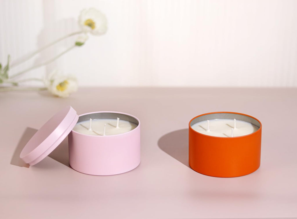 Candle Tins with Lids, 3 Wicks Containers 12 Pack 14oz/420ml Seamless Bulk for Candle Making