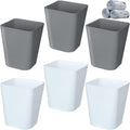Eccliy 6 Pack Plastic Trash Can with 3 Rolls of Trash Bags Small Wastebasket Garbage Bin Container