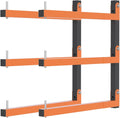 2 Pack Lumber Storage Rack, Wall Mount Wood Storage Racks, Heavy Duty 3-Level System Lumber Metal