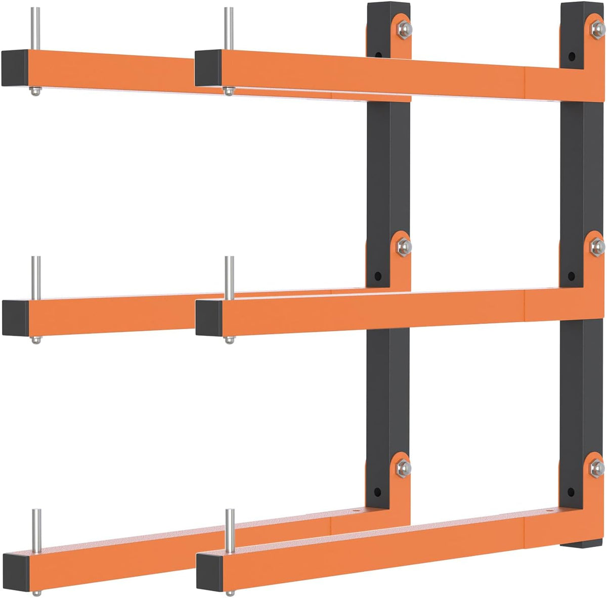 2 Pack Lumber Storage Rack, Wall Mount Wood Storage Racks, Heavy Duty 3-Level System Lumber Metal