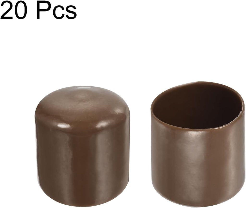 uxcell 20pcs Rubber End Caps 31mm(1 1/4") ID Vinyl PVC Round Tube Bolt Cap Cover Screw Thread