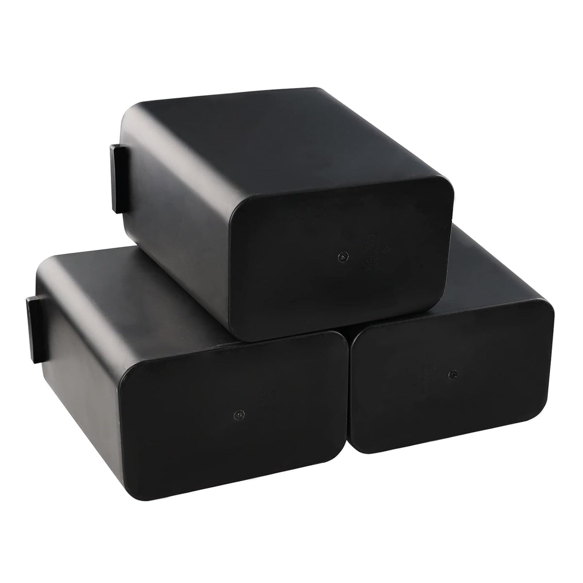 3-Pack Black 4.5 Gallon Plastic Trash Can Wastebasket, Garbage Container Bin