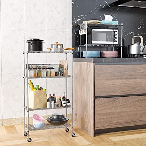 Himimi 6-Tier Wire Shelving Unit with Wheels - Adjustable Metal Storage Rack for Garage, Kitchen