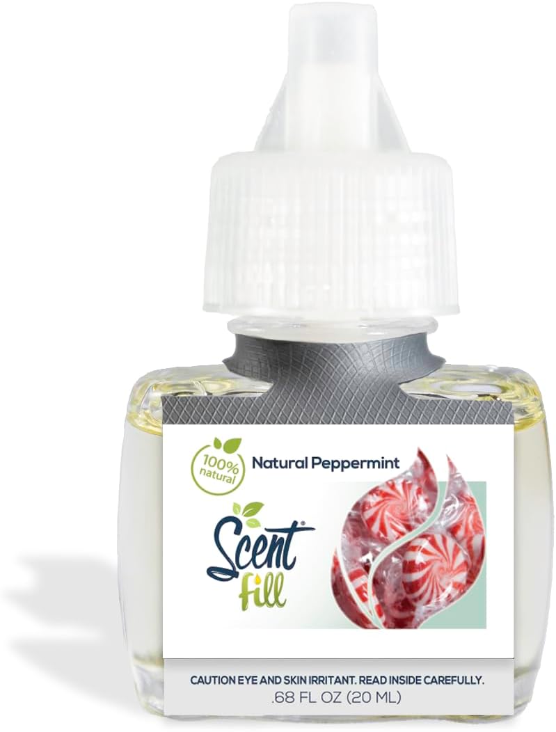 Scent Fill 100% Natural Peppermint Plug in Air Freshener, 4 Scented Oil Refills
