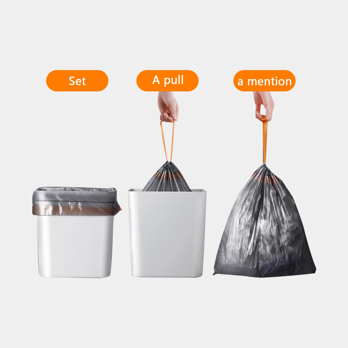 JOYBOS 4 Gallon Drawstring Garbage Bags Wastebasket Bin Liners - kitchen Compostable Bags 75 Count