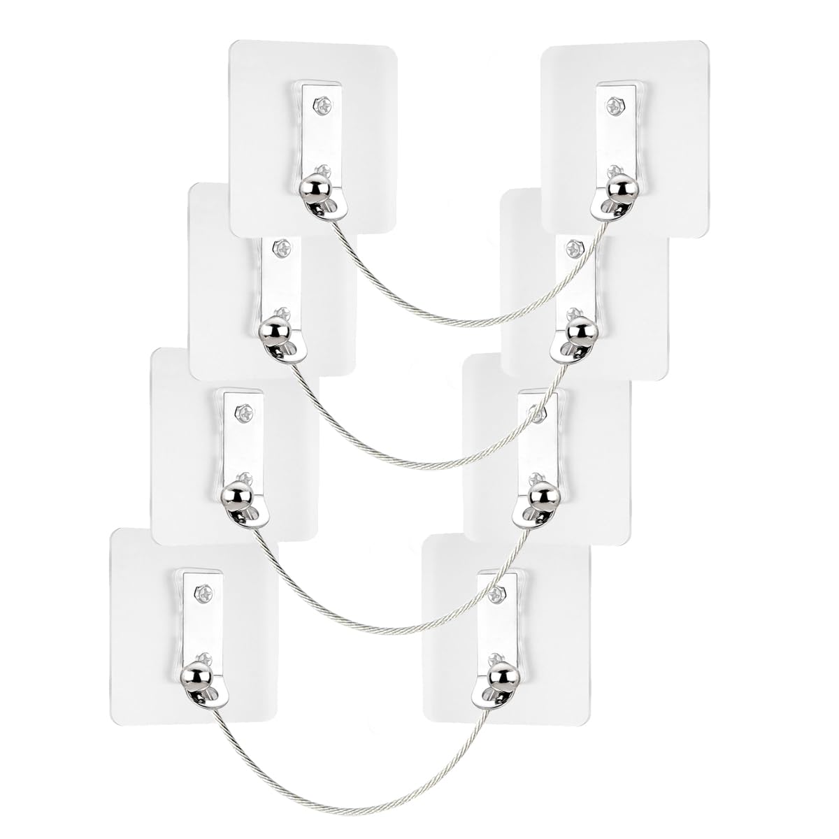 Furniture Anchors 4 Pairs No Drill Heavy Duty Anchors Fridge Lock Adjustable Self-Adhesive Safety