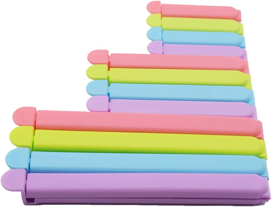 Tmflove 12 PCS Sealing Clips for Food and Snack Bag(2.75 in, 4.33 in, 6.29 in)