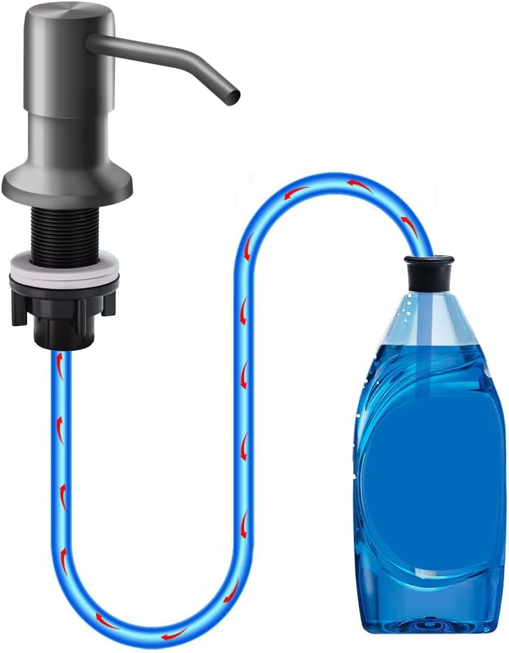 Soap Dispenser for Kitchen Sink, in Sink Soap Dispenser Pump, 47" Silicone Extension Tube Connect