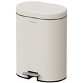 3.2Gallon Bathroom Trash Bin with Soft Close Lid,Oval Brushed Stainless Steel Garbage Can with