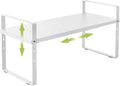 Expandable Cabinet Shelf Organizer Rack, Stackable Kitchen Counter Storage Shelves Stand