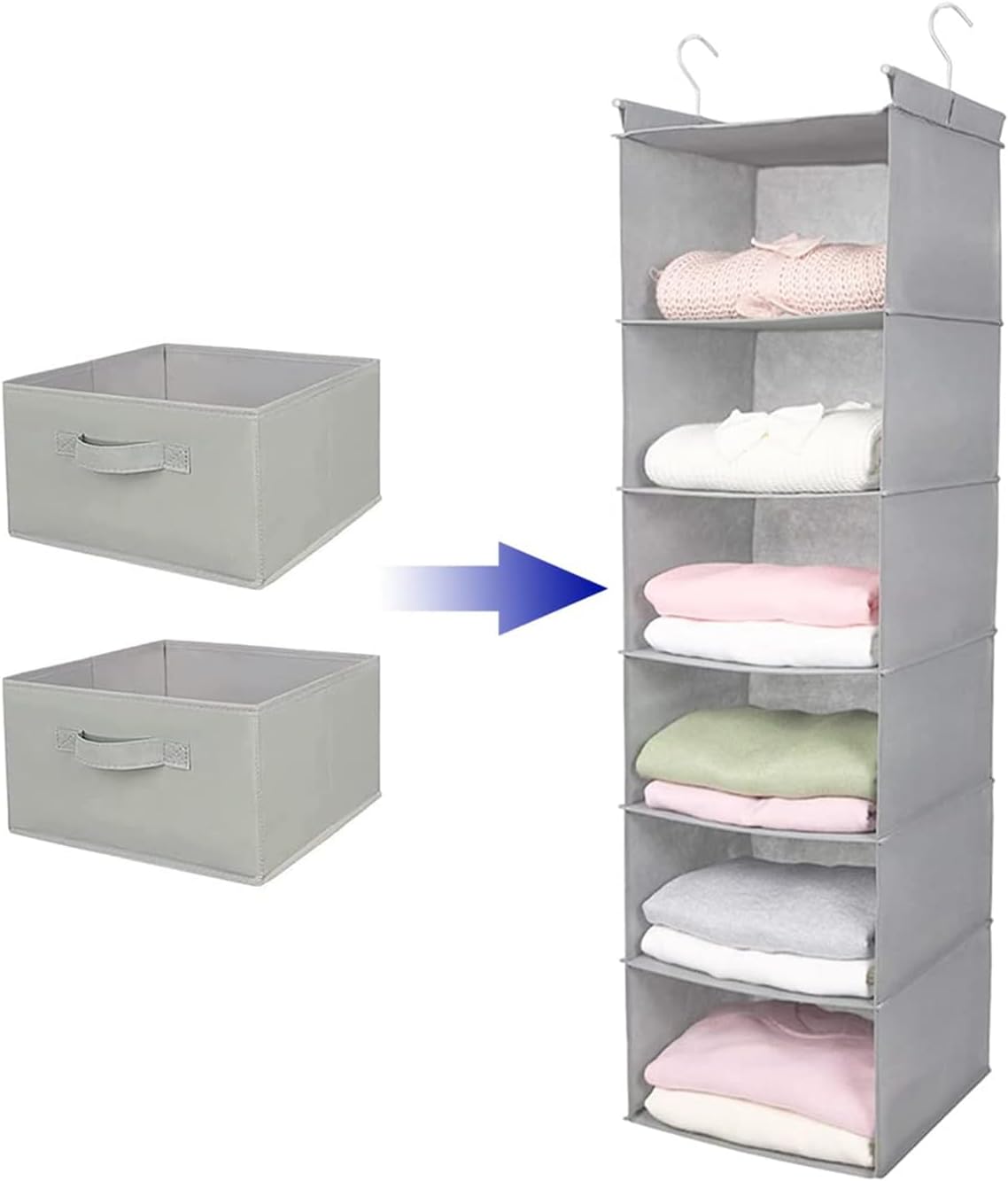 Hanging Shelf Closet Storage Organizer Removable Drawers ，Hanging Storage Organizer Hanging Sweater