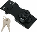Alise Keyed Hasp Lock,2.5 Inch Safety Packlock Clasp Hasp Lock Latch with Lock, Black Door Hinge