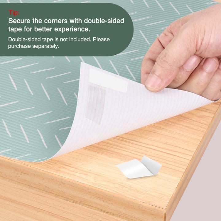 Glotoch 2 Rolls Premium Non Slip Shelf Liner, Non Adhesive Drawer Liner, Waterproof Shelf Liners