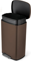 8 Gal Kitchen Trash Can, 30L Recycling or Garbage Bin, Brushed Stainless Steel Waste Basket