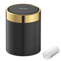 Mini Trash Can with Lid, Desktop Small Trash Can Recycling Bin Cute Metal Garbage Can for Tabletop