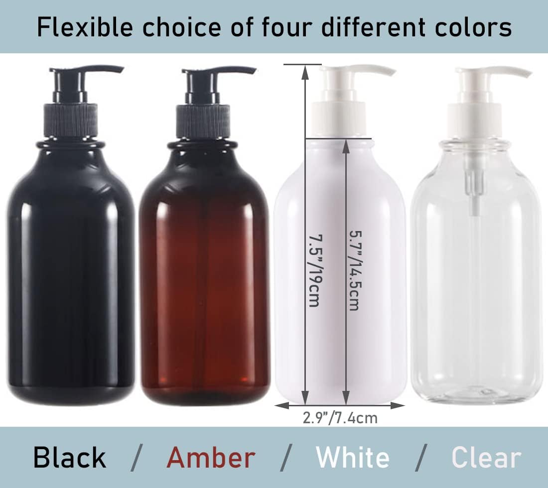 3 Pack of Shampoo and Conditioner Bottles - Apothecary Dispenser Bottle for Bathroom and Kitchen