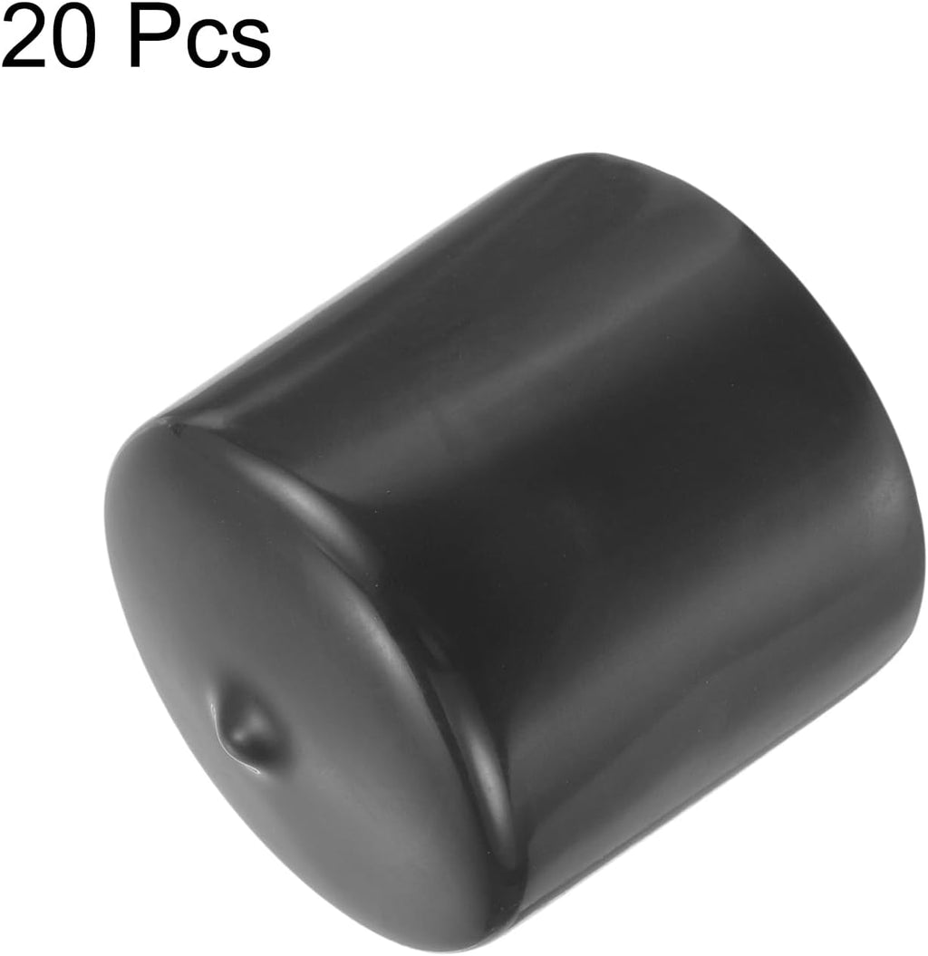 uxcell 20pcs Rubber End Caps 44mm(1 3/4") ID Vinyl Round Tube Bolt Cap Cover Thread Protectors Dark