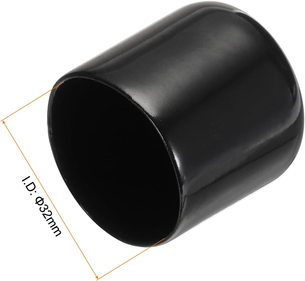 uxcell 20pcs Rubber End Caps 32mm ID Vinyl PVC Round Tube Bolt Cap Cover Screw Thread Protectors