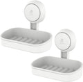 LEVERLOC Soap Holder Suction Cup for Shower, 2 Pack Bar Soap Dish Holder for Shower Wall Mounted