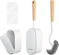 Bamboo Toilet Brush Set, 2 Pack with Ergonomic Design, Compact Size, Durable Bristles, Wooden