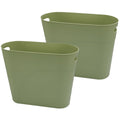 Small Trash Can Plastic Bathroom Wastebasket 3.2 Gallon Slim Garbage Container Bin with Handle for
